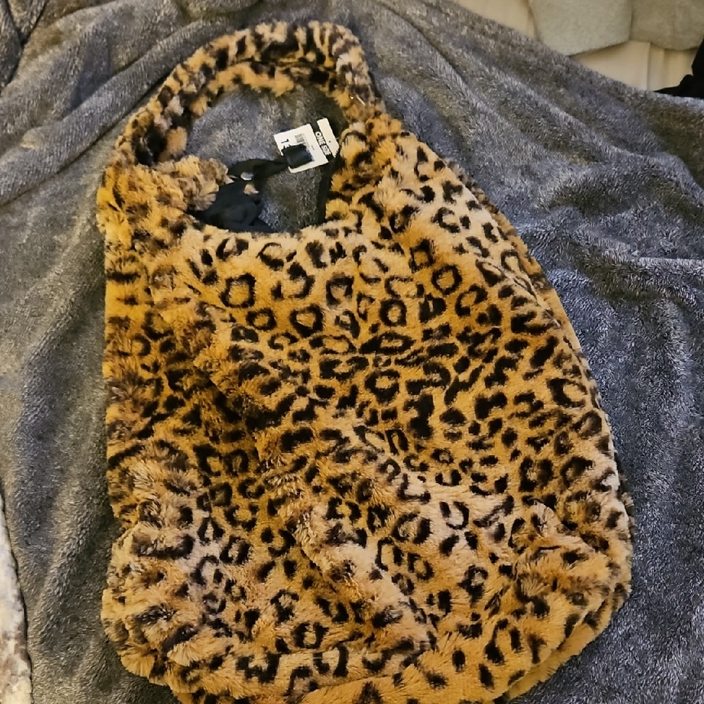 Zara Animal Print Faux Fur Tote
